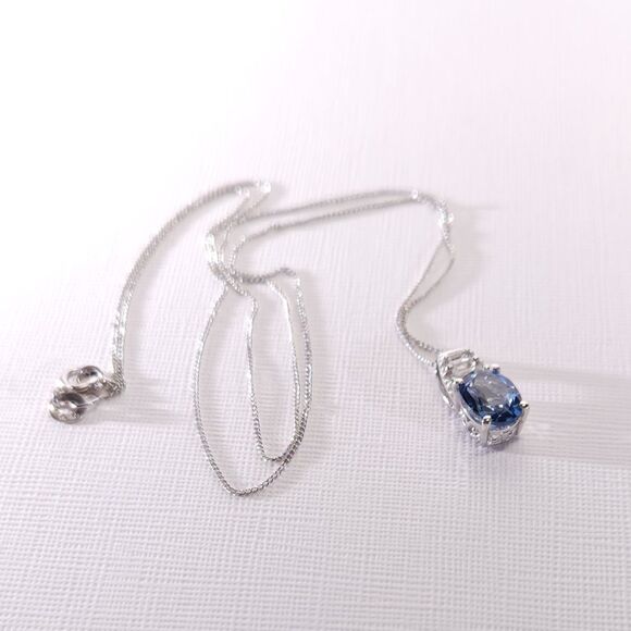 Blue Mystic Topaz Pendant Necklace 20" Chain - Picture 9 of 10